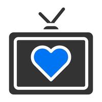 tv azul gris sólido ilustración de san valentín vector e icono de logotipo icono de año nuevo perfecto.