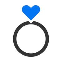 anillo sólido azul gris ilustración de san valentín vector e icono de logotipo icono de año nuevo perfecto.