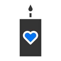 vela azul gris sólido ilustración de san valentín vector e icono de logotipo icono de año nuevo perfecto.