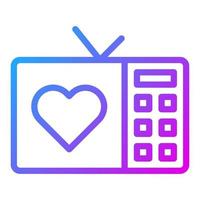 tv degradado púrpura ilustración de san valentín vector e icono de logotipo icono de año nuevo perfecto.