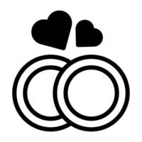 anillo de doble tono negro ilustración de san valentín vector e icono de logotipo icono de año nuevo perfecto.