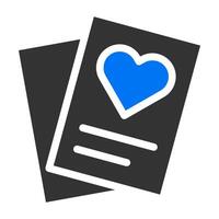 papel sólido azul gris ilustración de san valentín vector e icono de logotipo icono de año nuevo perfecto.