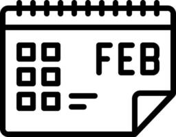 icono de línea para febrero vector