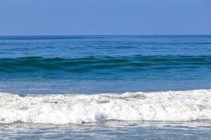 Extremely huge big surfer waves at beach Puerto Escondido Mexico. photo