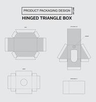 personalizar el diseño del empaque del producto caja triangular con bisagras vector