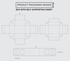 CUTOMIZE PRODUCT PACKAGING DESIGN BOX WITH SUPPORTING INSERT vector