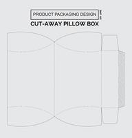 CUTOMIZE PRODUCT PACKAGING DESIGN CUT AWAY PILLOW BOX vector