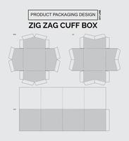 personalizar el diseño del empaque del producto caja del brazalete en zigzag vector