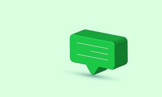 illustration realistic green bubble chat message icon modern style 3d creative isolated on background vector