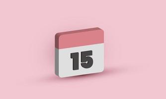 illustration realistic minimal daily calendar modern style 3d creative isolated on background vector