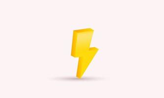 illustration realistic icon yellow thunder modern 3d style creative isolated on background vector