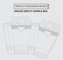 CUTOMIZE PRODUCT PACKAGING DESIGN ANGLED DIECUT HANDLE BAG vector