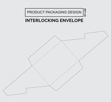 CUTOMIZE PRODUCT PACKAGING DESIGN INTERLOCKING ENVELOPE vector