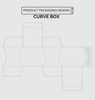 caja de curva de diseño de embalaje de producto personalizado vector