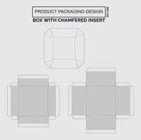 CUTOMIZE PRODUCT PACKAGING DESIGN BOX WITH CHEMFERED INSERT vector