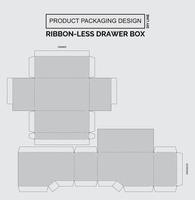 CUTOMIZE PRODUCT PACKAGING DESIGN RIBBION LESS DRAWER BOX vector