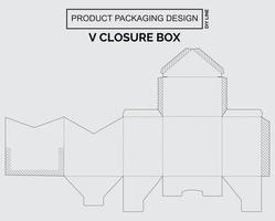 CUTOMIZE PRODUCT PACKAGING DESIGN V CLOSURE BOX vector