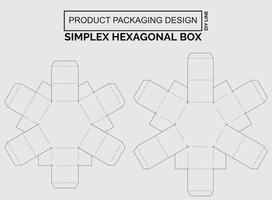 CUTOMIZE PRODUCT PACKAGING DESIGN SIMPLEX HEXAGONAL BOX vector