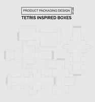 personalizar el diseño del empaque del producto cajas inspiradas en tetris vector