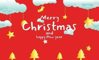 christmas and new year banner template vector