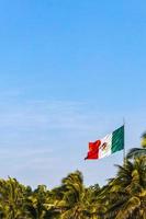 Mexican green white red flag in Zicatela Puerto Escondido Mexico. photo