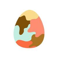 Easter egg decorated with abstract shapes. Vector isolated