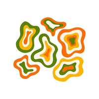 Set of abstract multicolored flowing shapes. Vector
