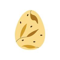 Easter egg decorated. Twigs with leaves and ovals. Vector isolated