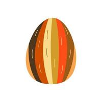 Easter egg decorated with colorful stripes. Vector isolated card