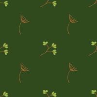 Seamless pattern with spring and summer twigs green vector