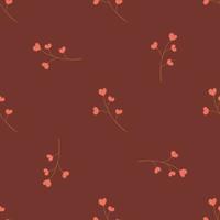 Seamless pattern with spring and summer twigs vector red