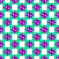 Seamless pattern. Purple stars in a green square. Vector