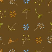 Seamless pattern with spring and summer twigs and flowers vector