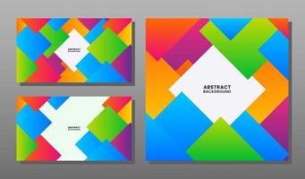 Abstract color 3d paper art illustration set. vector