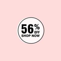 56 discount, Sales Vector badges for Labels, , Stickers, Banners, Tags, Web Stickers, New offer. Discount origami sign banner.