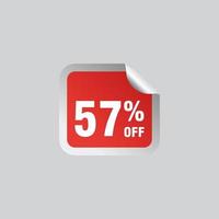 57 discount, Sales Vector badges for Labels, , Stickers, Banners, Tags, Web Stickers, New offer. Discount origami sign banner.