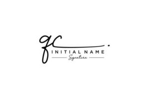 Initial QC signature logo template vector. Hand drawn Calligraphy lettering Vector illustration.
