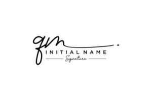 Initial QM signature logo template vector. Hand drawn Calligraphy lettering Vector illustration.