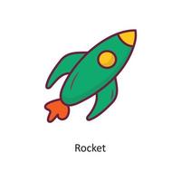 Rocket vector filled outline Icon Design illustration. Gaming Symbol on White background EPS 10 File