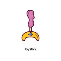 ilustración de diseño de icono de contorno lleno de vector de joystick. símbolo de juego en el archivo eps 10 de fondo blanco