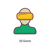 3d Game vector filled outline Icon Design illustration. Gaming Symbol on White background EPS 10 File