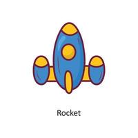 Rocket vector filled outline Icon Design illustration. Gaming Symbol on White background EPS 10 File