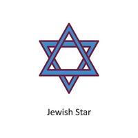 Jewish Star vector filled outline Icon Design illustration. Holiday Symbol on White background EPS 10 File