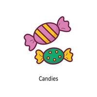 Candies vector filled outline Icon Design illustration. Holiday Symbol on White background EPS 10 File