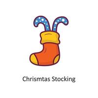 Chrismtas Stocking vector filled outline Icon Design illustration. Holiday Symbol on White background EPS 10 File