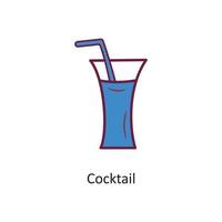 Cocktail vector filled outline Icon Design illustration. Holiday Symbol on White background EPS 10 File