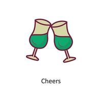 Cheers vector filled outline Icon Design illustration. Holiday Symbol on White background EPS 10 File