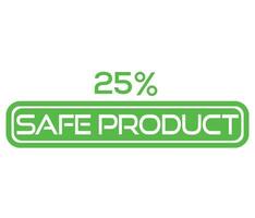 1 to 100 percentage safe product vector art sign symbol illustration with fantastic font and green color