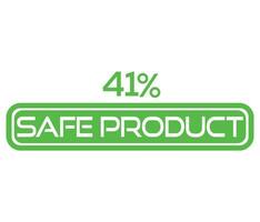 1 to 100 percentage safe product vector art sign symbol illustration with fantastic font and green color