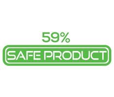 1 to 100 percentage safe product vector art sign symbol illustration with fantastic font and green color